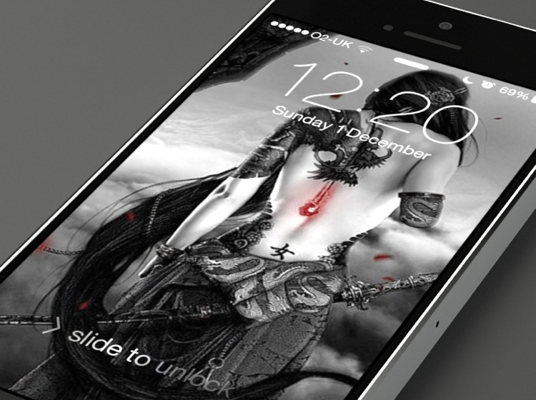 iPhone Black & White 3d mockup