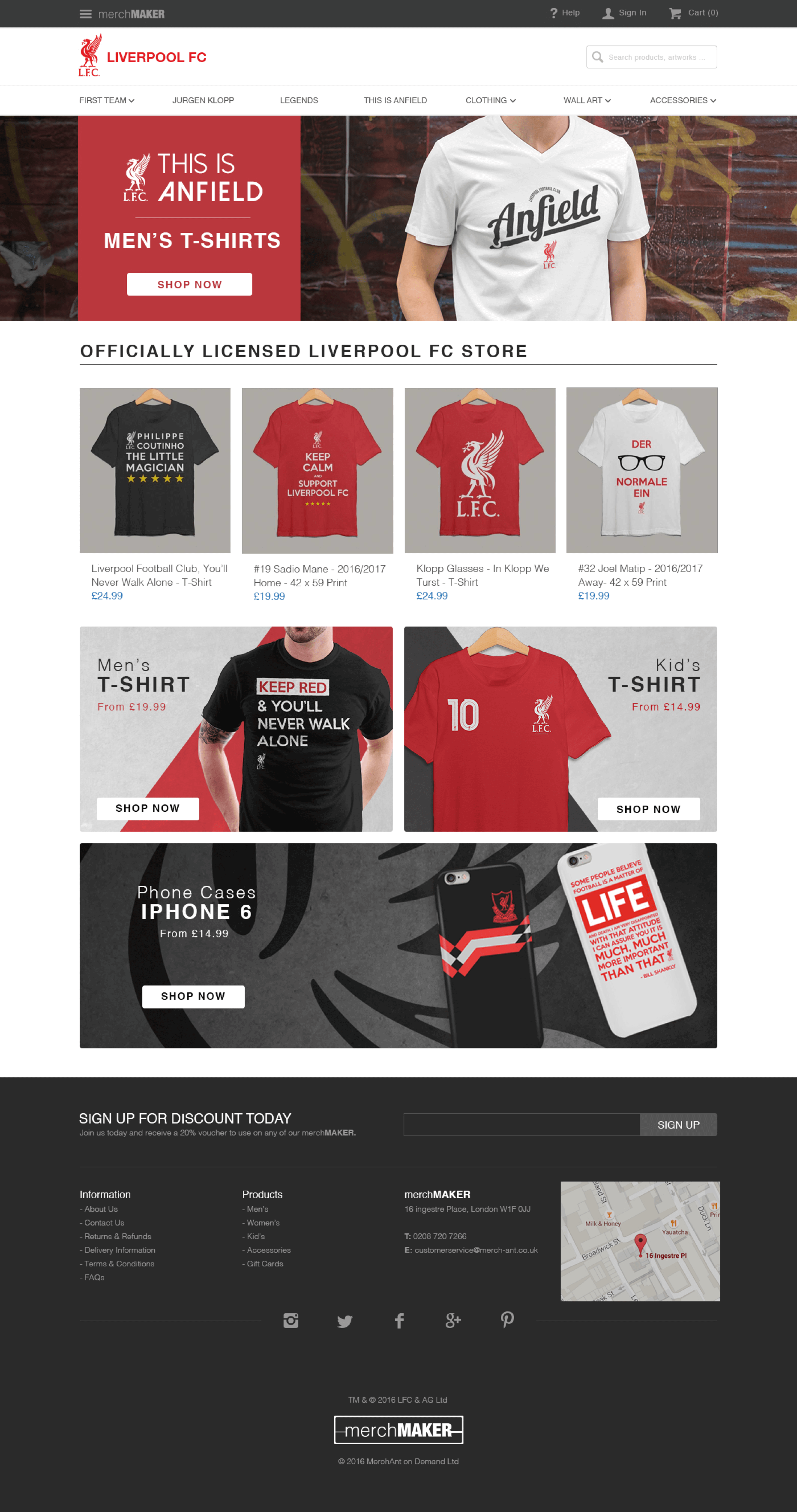 Merchmaker Liverpool FC Homepage