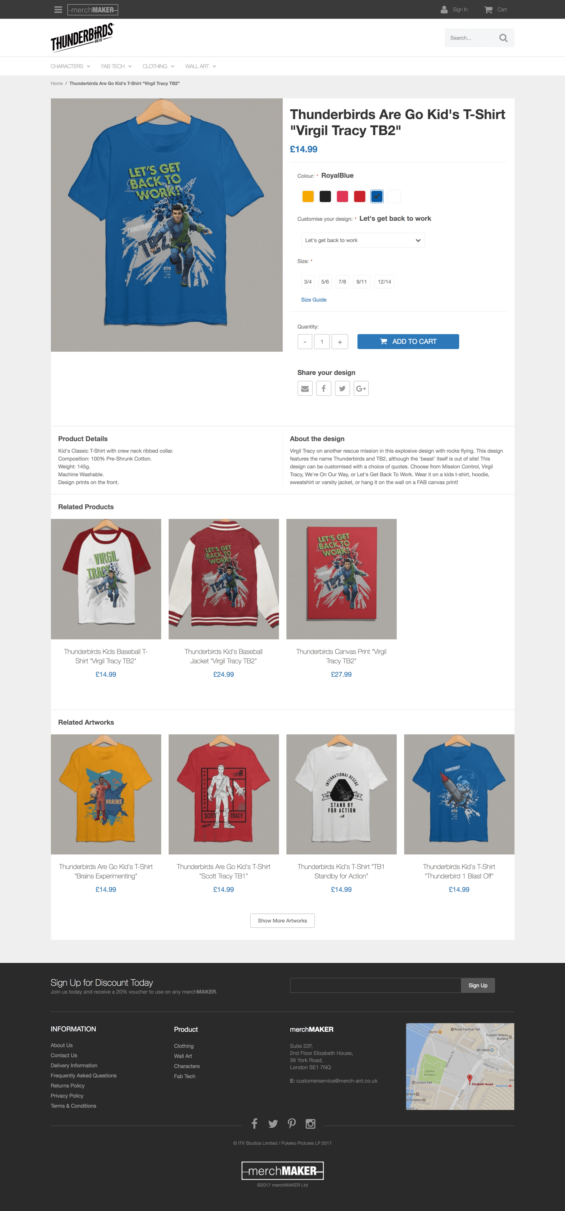 Merchmaker Thunderbirds Are Go Product Page